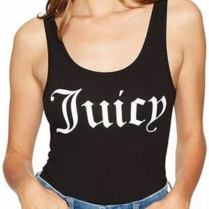 Juicy Couture Pitch Black Scoop Neck Bodysuit XS/S